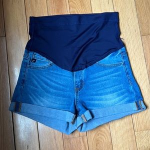 Pink blush maternity shorts